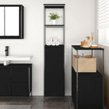 Bathroom Cabinet with Shelves Black Oak 36x35x165 cm 861907