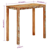 ZNTS Bar Table 112x55x108 cm Solid Wood Reclaimed 350318