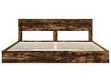 Storage Bed with Drawer Smoked Oak 180 x 200 cm Engineered Wood 3409896