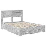 Bed Frame Concrete Grey 140 x 200 cm Engineered Wood 3409990