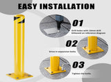Parking Bollard Post, 42inch Bollards Steel, 4.5 Inch Diameter Bollard Covers, Yellow Powder Coated 93377326