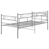 Sofa Bed Frame without Mattress Grey Metal 90x200 cm 324769