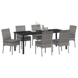Garden Dining Set 7 pcs Grey Powder-Coated Steel 3379231