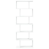 Room Divider Bookcase 6-Tier White 70x24x193 cm Engineered Wood 858084