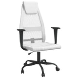 Office Chair White Mesh Fabric and Faux Leather 353025