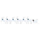 LED Reindeers 7 pcs Silver Fabric 3385891