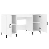 Desk White 140x50x75 cm Engineered Wood 829548