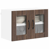 Wall Glass Cabinet LUCCA 2 pcs Brown Oak 60 x 31 x 40 cm 884980
