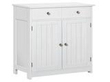 75x60cm Freestanding Bathroom Storage Cabinet Unit w/ 2 Drawers Cupboard Adjustable Shelf Metal T3398P341242