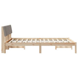 Bed frame Brown and taupe 140 x 190 cm Solid pine wood 878687