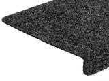 Grey Carpet Stair Tread Set of 15 100% Polypropylene 65x21x4 cm 134562
