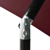Garden Parasol with LEDs and Steel Pole Bordeaux Red 2x3 m 313790