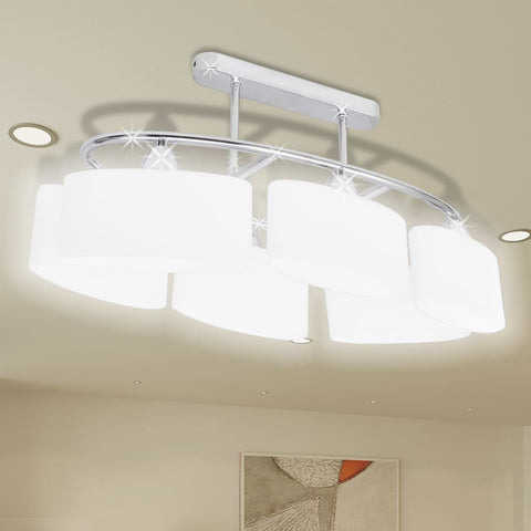 Ceiling Lamp with Ellipsoid Glass Shades for 6 E14 Bulbs 240989