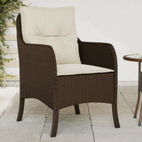 Garden Chairs with Cushions 2 pcs Brown Poly Rattan 365146