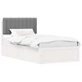 Bed Frame with Upholstered Headboard Light Grey 100 x 200 cm 877793