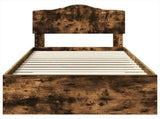 Bed Frame with Headboard Smoked Oak 90 x 200 cm Engineered Wood 3413242