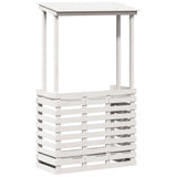 Outdoor Bar Table with Roof White 112.5x57x195.5 cm Solid Wood 832535
