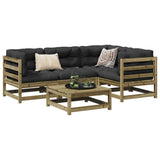 Garden Sofa Set Natural Pine Solid Pine Wood 5 Piece Modular 3299422