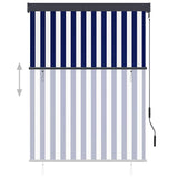 Outdoor Roller Blind 120x250 cm Blue and White 145961