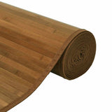 Rug Rectangular Brown 100x300 cm Bamboo 376950