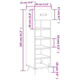 Shoe Cabinet White 30x35x105 cm Engineered Wood 829644