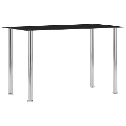 ZNTS Dining Table Black 120x60x75 cm Tempered Glass 281852