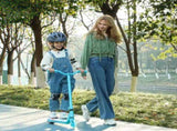 Electric Scooter for Kids Aged 4-7 Years, with Flashing LED Lights, Rear Auxiliary Wheels, Blue T3398P349466