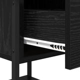Bedside Table 2 pcs Black Oak 34 x 35.5 x 45 cm Engineered Wood 881805