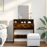 Dressing Table with Mirror Smoked Oak 80x41x144.5 cm 848175