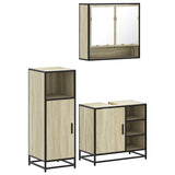 ZNTS 3 Piece Bathroom Furniture Set Sonoma Oak Engineered Wood 3300996