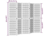 Room Divider 5 Panels White Solid Wood Paulownia 358792