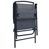 Chair Set of 2 Grey Textilene Medium Foldable Chair 47922