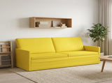 3 Seater Sofa Light Yellow 190 x 81 x 82 cm Fabric 42041115