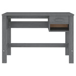 ZNTS Desk HAMAR Dark Grey 110x40x75 cm Solid Wood Pine 340458