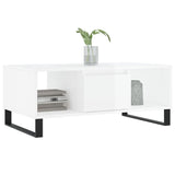 ZNTS Coffee Table High Gloss White 90x50x36.5 cm Engineered Wood 830598