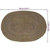 Area Rugs Natural and Black 205 x 305 cm Jute 42010770