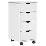 Desk Cabinet Set 2 pcs White Solid Pine Wood 3438771