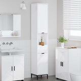 Bathroom Cabinet with Door High Gloss White 31.5 x 33 x 190 cm 883408