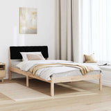 Bed frame Brown and black 100 x 200 cm Solid pine wood 878631
