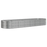Garden Raised Bed Galvanised Steel 296x80x36 cm Silver 318927