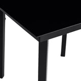 5 Piece Garden Dining Set Black Poly Rattan Glass 3334536