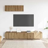 Wall Mounted TV Cabinets 3 pcs Artisan Oak 100x30x30 cm Engineered Wood 3329008