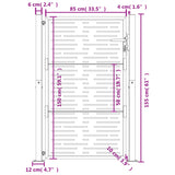 Garden Gate Anthracite 100x150 cm Steel Square Design 153193