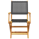 Bistro Set Black Solid acacia wood Compact Foldable Bistro Set 3281850