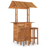 Garden Bar Set Natural wood Solid Acacia wood Large Footrest 3116008
