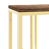 Console Table Gold Stainless Steel and Solid Wood Reclaimed 350030