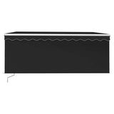 3069284 Manual Retractable Awning with Blind&LED 3,5x2,5m Anthracite