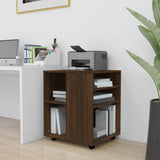 Rolling Cabinet Brown Oak Engineered Wood Medium Rollable 815971