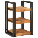 Bedside Table Brown and Black 38 x 33 x 58 cm Solid Mango Wood 4016730