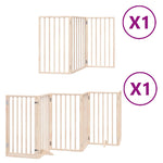 Dog Gate with Door Foldable 9 Panels 450 cm Poplar Wood 3155532